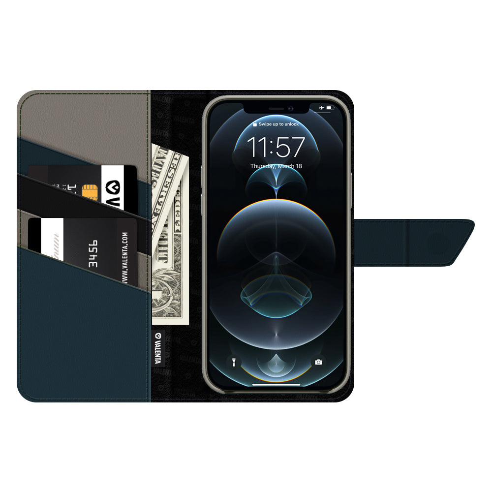 2-in-1 Wallet Leer Luxe iPhone 12-12 Pro Grijs