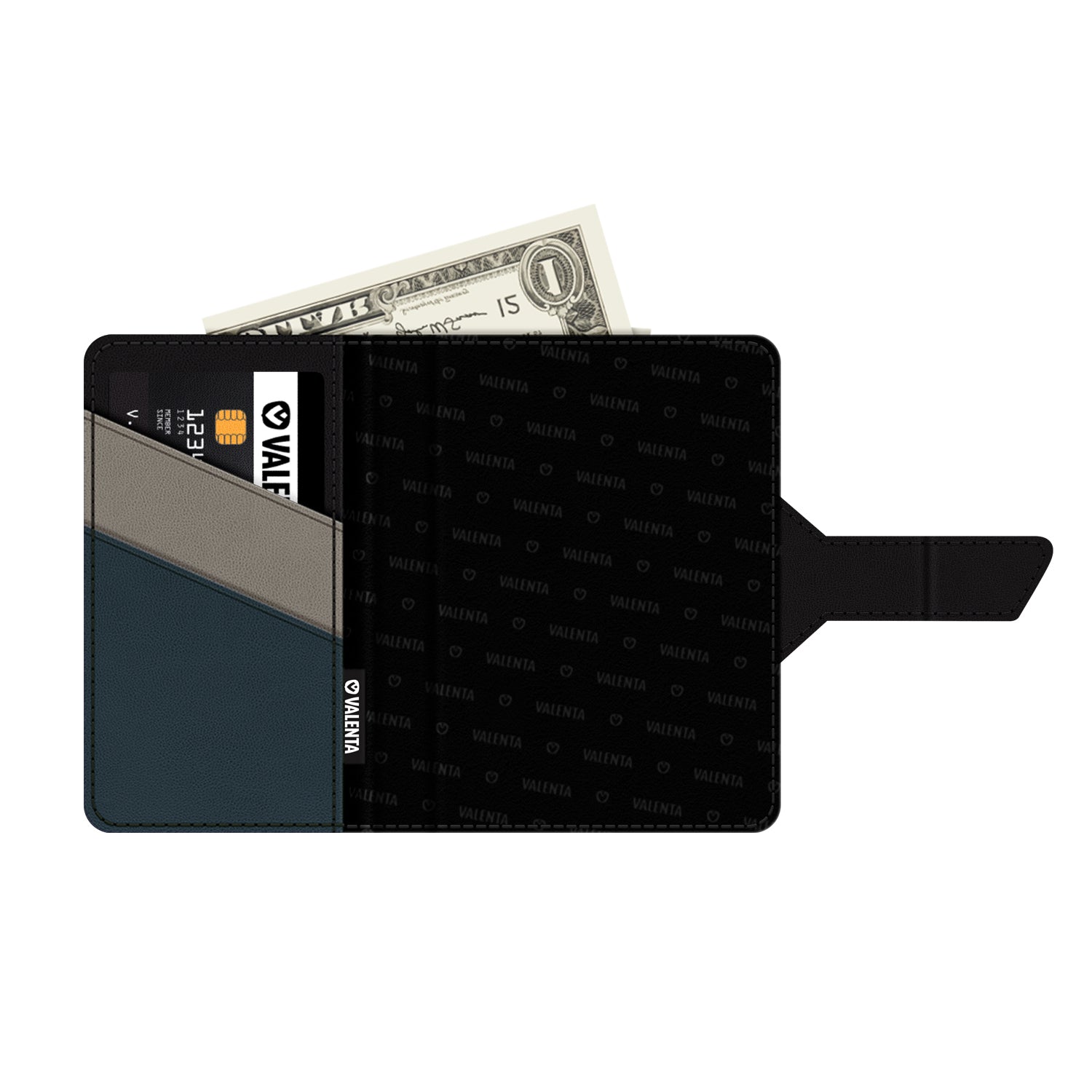 Kreditkarteninhaber Brieftasche 2-in-1 mit auswerfer Schwarz