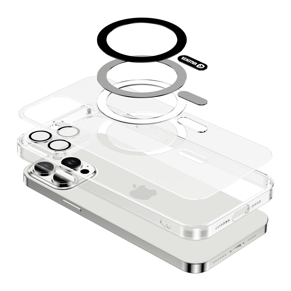 Valenta - Coque Apple iPhone 14 Pro Coque arrière en Verre trempé  Compatible MagSafe - Transparent 7-586948 