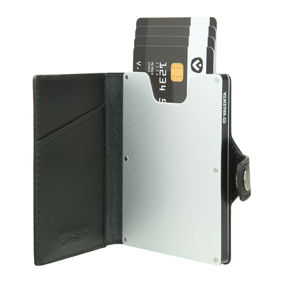 Card Case Wallet Black / Silver