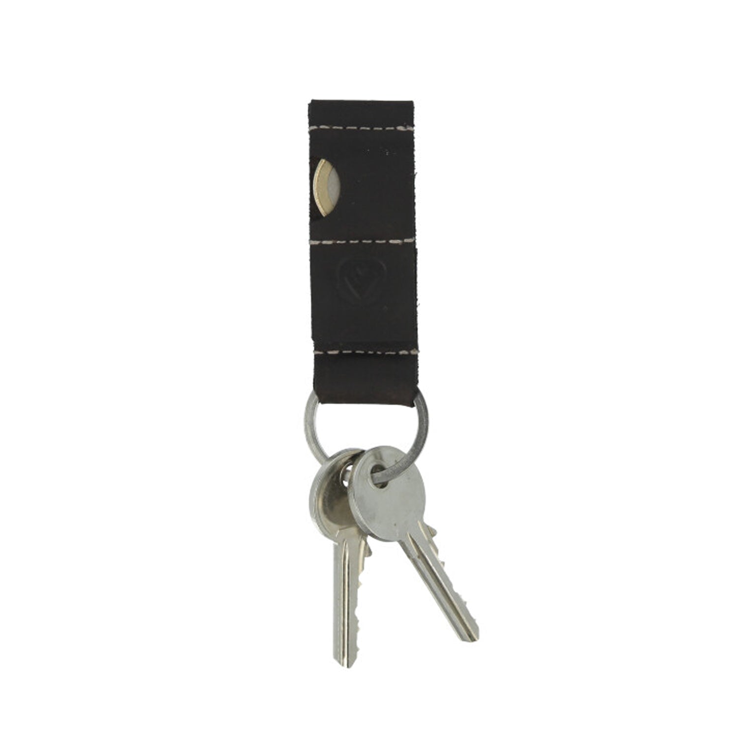 Keychain Leather Coin Black