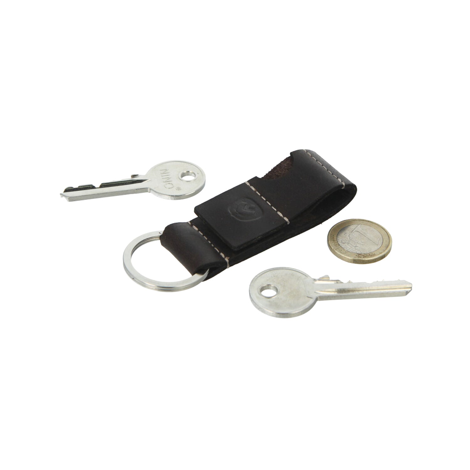 Keychain Leather Coin Black