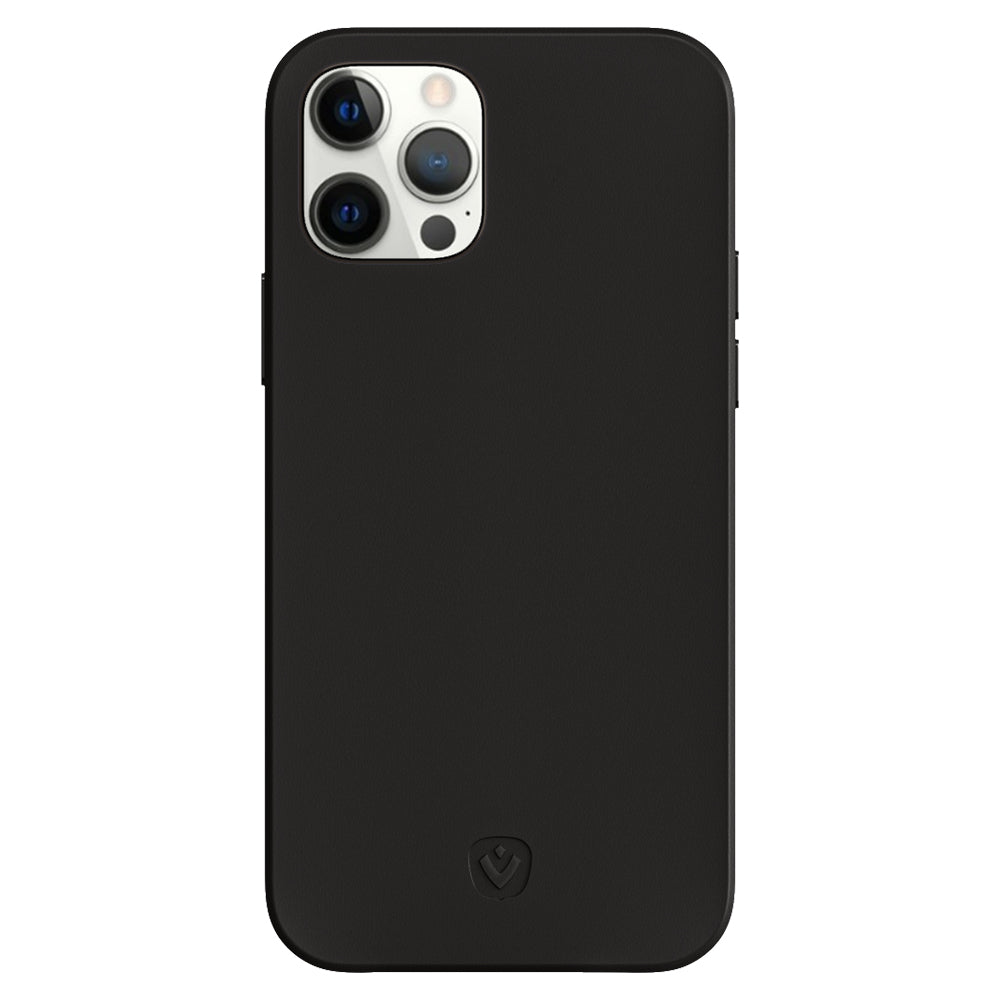 Rückseite Snap Luxusleder Schwarz iPhone 12 - 12 Pro
