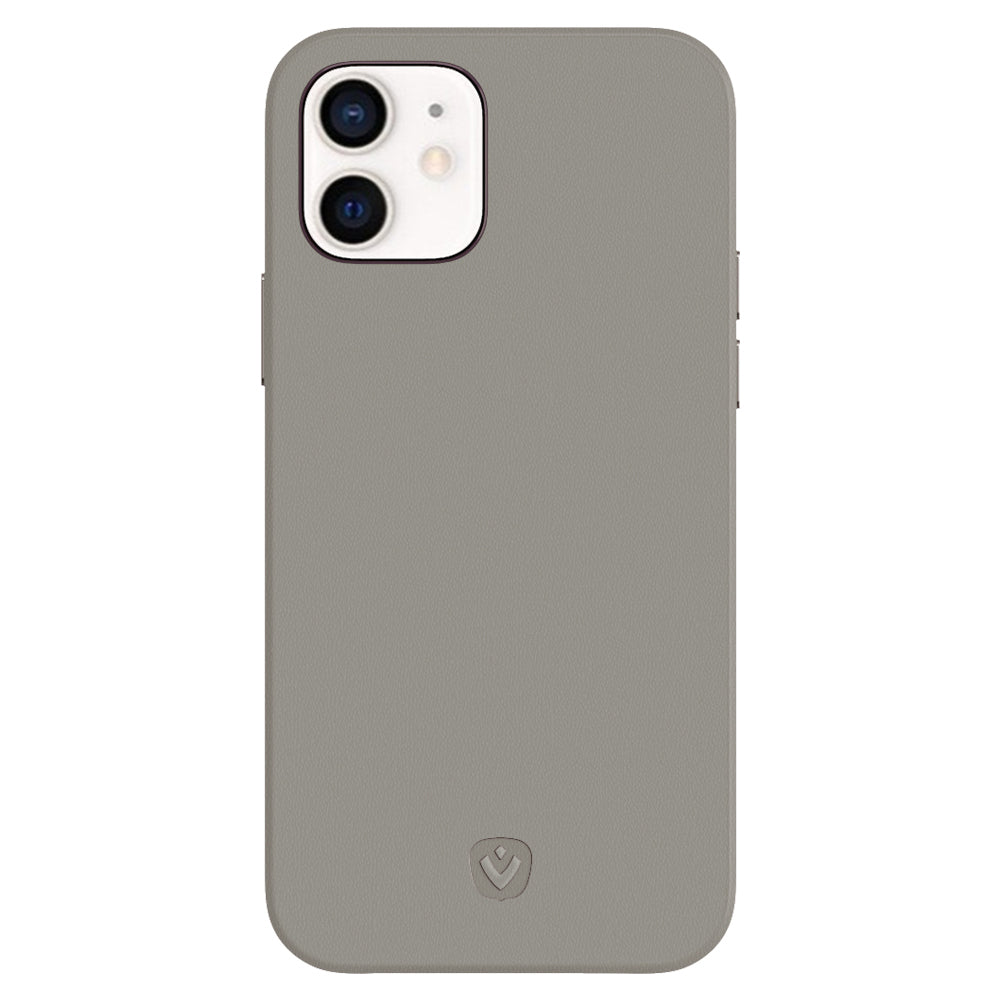 Back Cover Snap Luxury Leather Gray iPhone 12 Mini