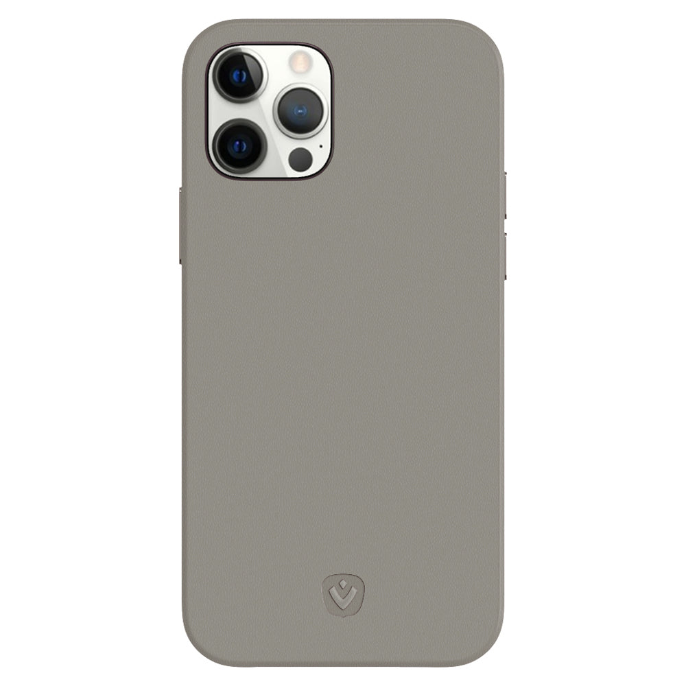 Rückseite Snap Luxusleder Grau iPhone 12 - 12 Pro