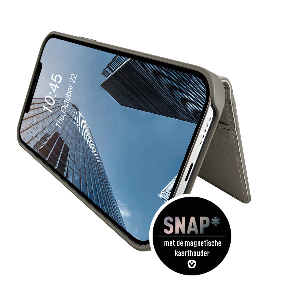 Rückseite Snap Luxusleder Grau iPhone 12 Pro Max