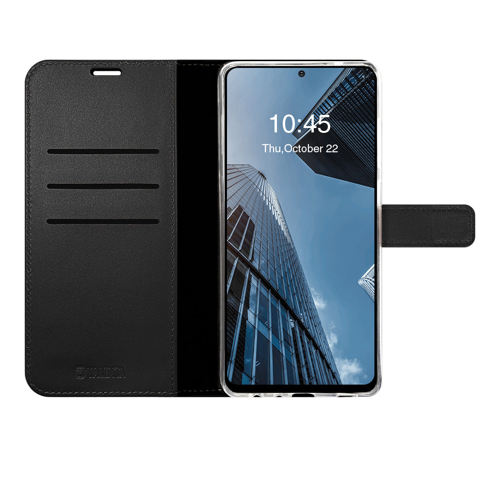 Klapphülle Echtleder Schwarz für das Samsung Galaxy A52/A52s