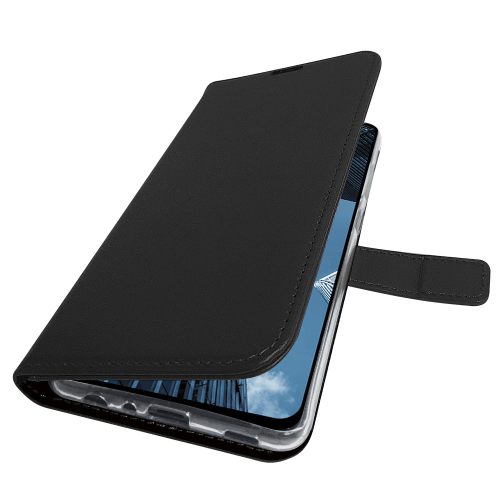 Klapphülle Echtleder Schwarz für das Samsung Galaxy A72