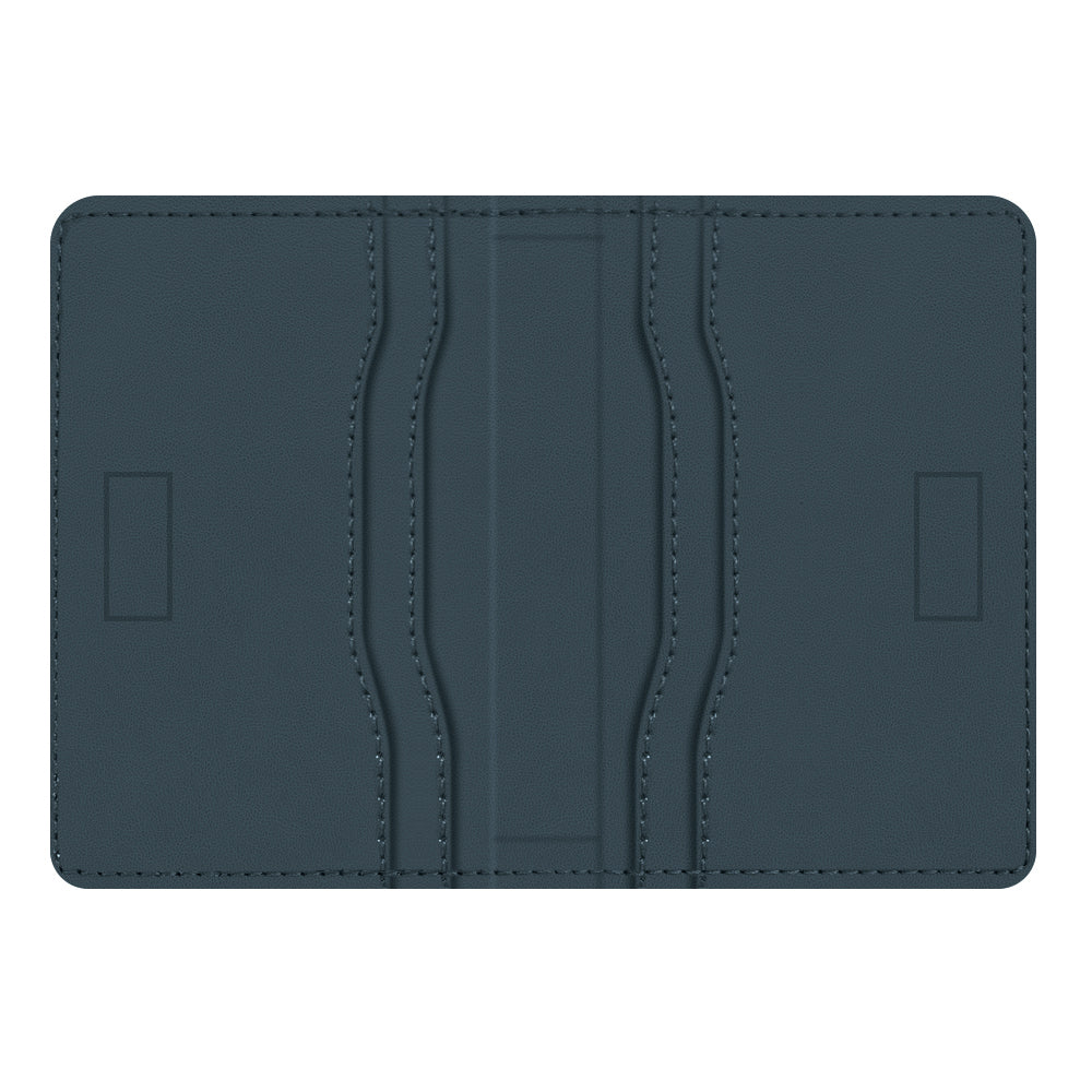 Card Wallet Snap Leather Blue