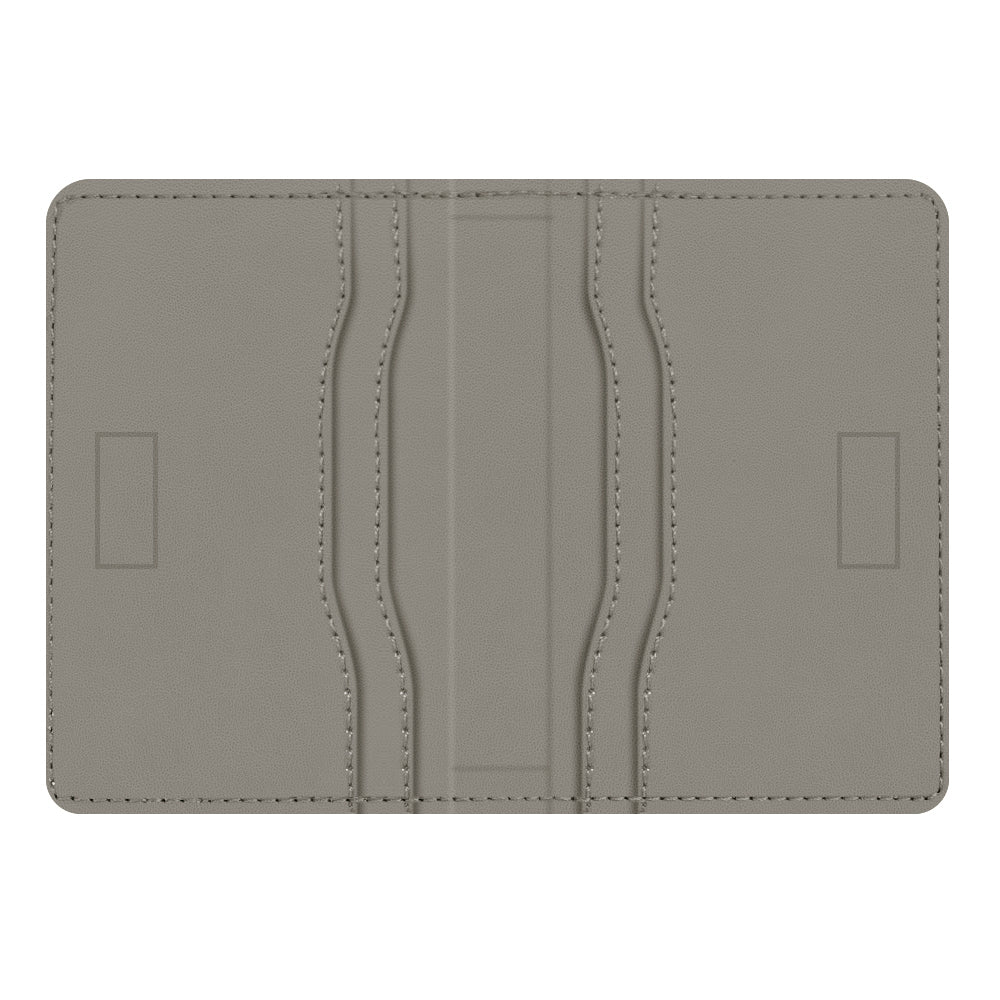 Card Wallet Snap Leather Grey
