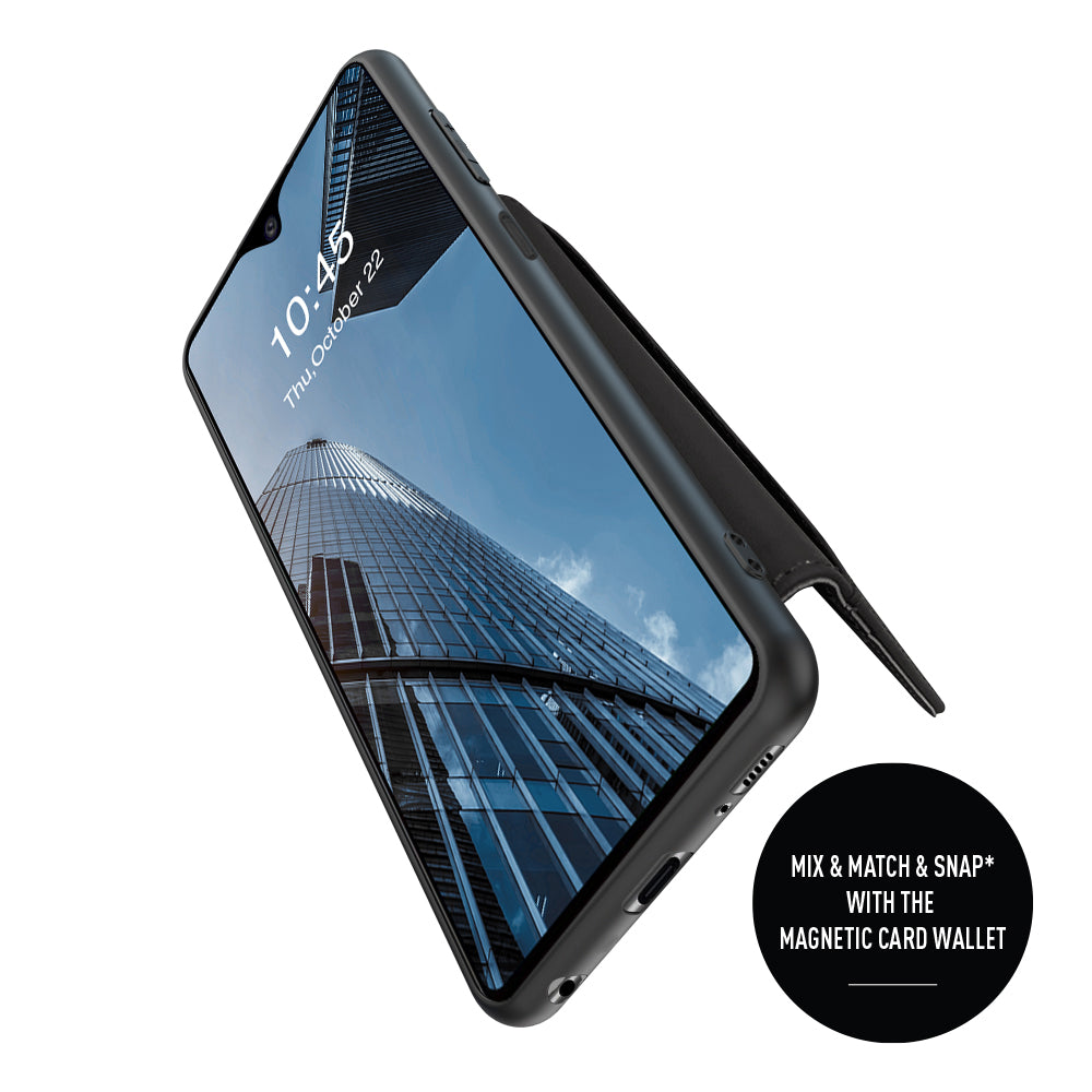 Back Cover Snap Leer Zwart Samsung Galaxy A12