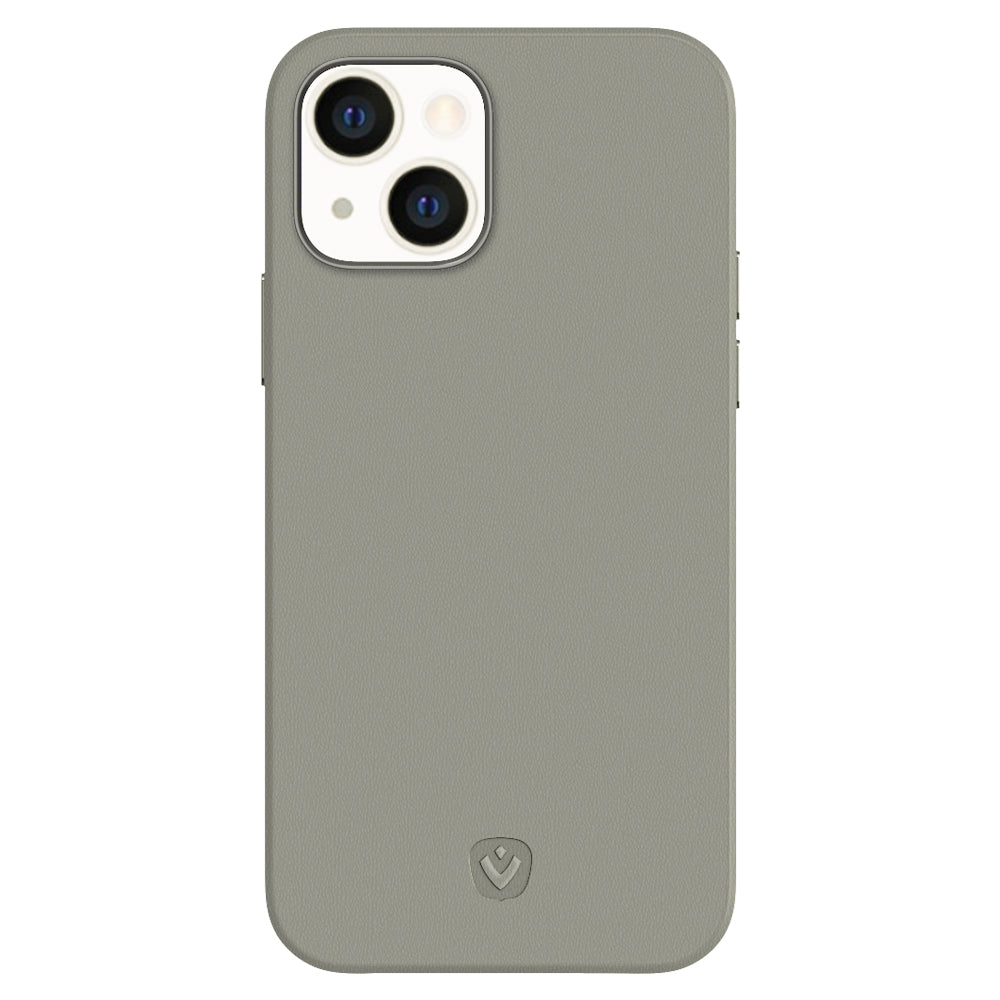 Rückseite Snap Luxusleder Grau iPhone 13