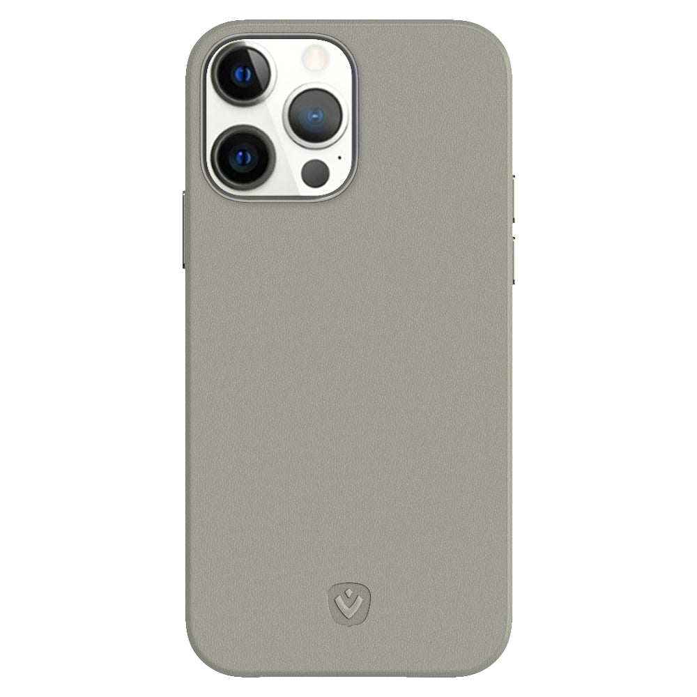 Rückseite Snap Luxusleder Grau iPhone 13 Pro